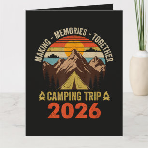 Retro Sunset Family Camping Trip 2026 Card