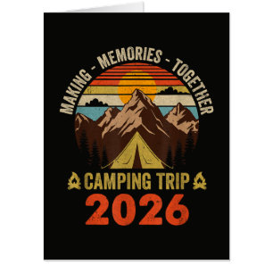 Retro Sunset Family Camping Trip 2026 Card