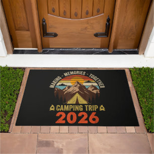 Retro Sunset Family Camping Trip 2026 Matching Doormat