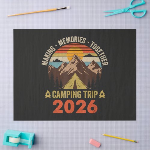 Retro Sunset Family Camping Trip 2026 Matching Tissue Paper