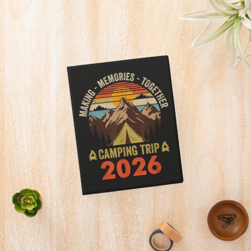 Retro Sunset Family Camping Trip 2026 Mini Binder