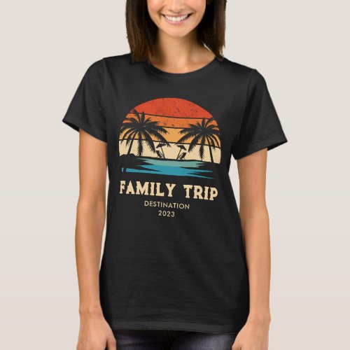 Retro sunset family trip vacation Matching group T_Shirt