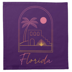 Retro Sunset Florida Vibe Cloth Napkin