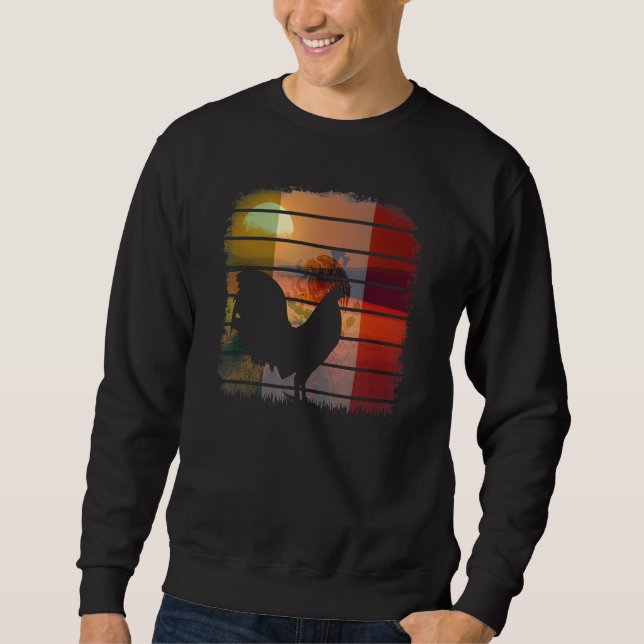 Retro sunset game fowl Mexican Mexico flag gamefow Sweatshirt (Front)