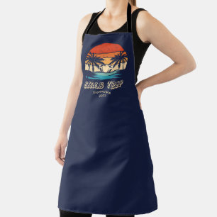 Retro sunset Girls trip bachelorette Matching Apron