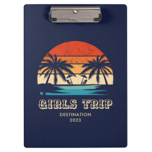Retro sunset Girls trip bachelorette Matching Clipboard