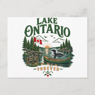 Retro Sunset Great Lakes Lake Ontario Postcard