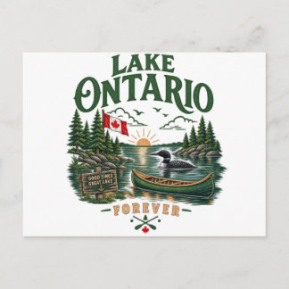 Retro Sunset Great Lakes Lake Ontario Postcard