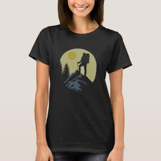 Retro Sunset Hiking Hiking Is My Therapy T-Shirt
