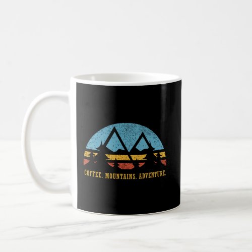 Retro Sunset Hiking Shirt Coffee Mountains Adventu Coffee Mug