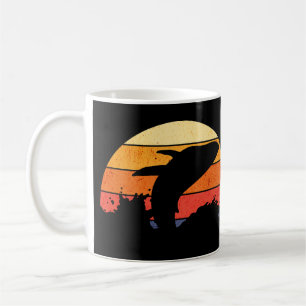 Retro Sunset Humpback Whale Breaching Coffee Mug