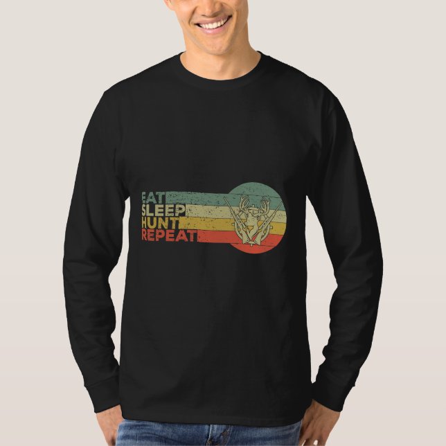 Retro Sunset Hunting Saying For Hunting Fishing Na T-Shirt (Front)