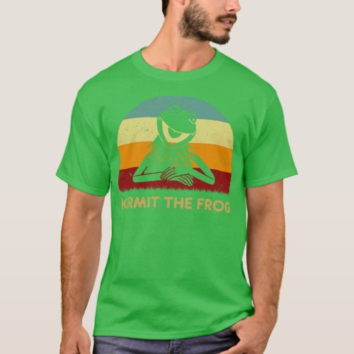 Retro Sunset Kermit The Frog Hello T_Shirt