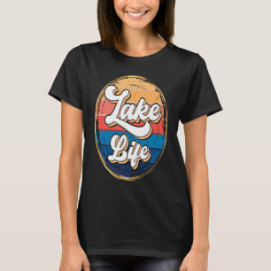 Retro Sunset Lake Life Men & Women Loves Camping S T-Shirt