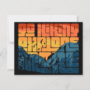 Retro Sunset Landscape Hiking Adventure Explore Invitation