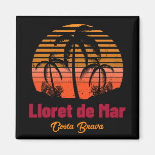 Retro Sunset Lloret de Mar Spain Vacation Magnet