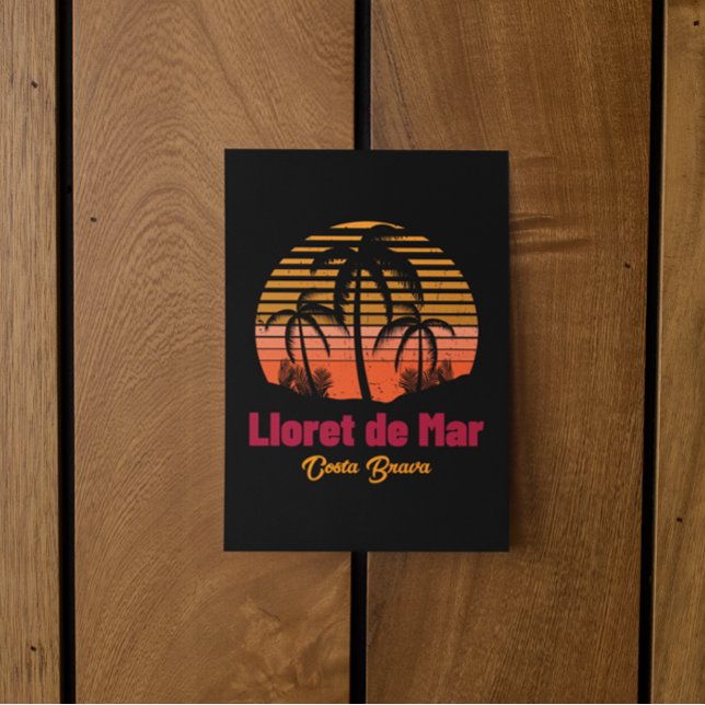 Retro Sunset Lloret de Mar Spain Vacation Postcard (Retro Sunset Lloret de Mar Spain Vacation Postcard)