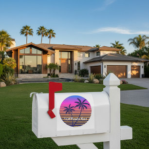 Retro sunset mailbox sticker