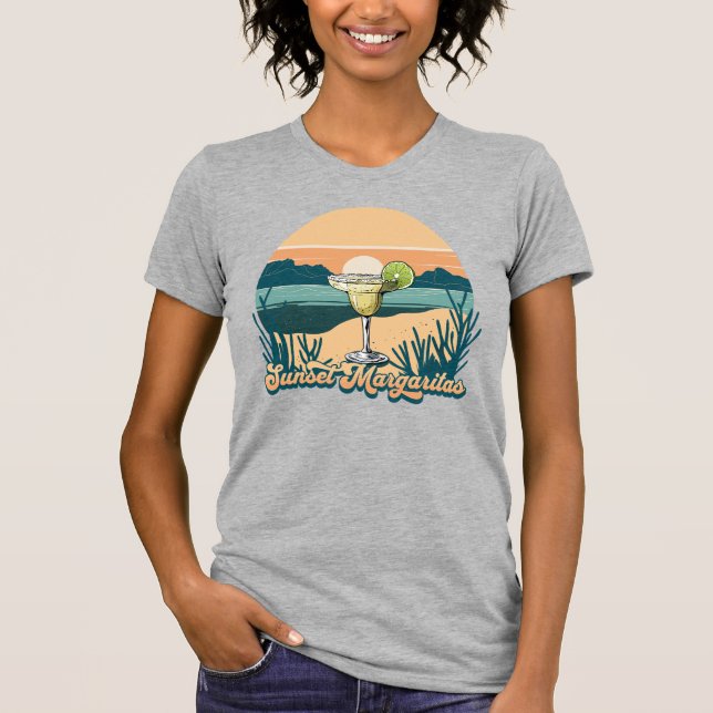 Retro Sunset Margaritas T-Shirt (Front)