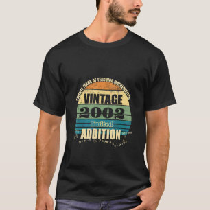Retro Sunset Math Teacher 20 Years   Addition Pun T-Shirt