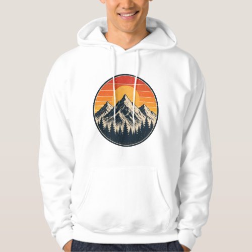 Retro Sunset Mountain Hoodie