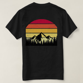 Retro Sunset Mountain Landscape | Vintage Nature  T-Shirt