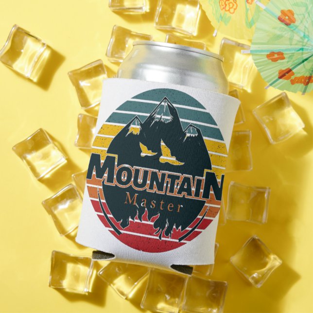 Retro sunset Mountain master  Can Cooler (In Situ Summer)
