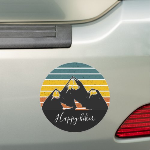 Retro sunset mountains custom  car magnet