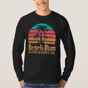Retro Sunset Obx Beach Bum Outer Banks North Carol T-Shirt