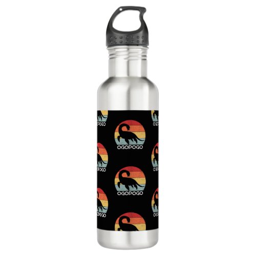Retro sunset Ogopogo the Okanagan Lake Monster 70s Stainless Steel Water Bottle