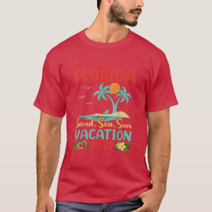 Retro Sunset Palm Tree Beach Vacation 2022 Florida T-Shirt