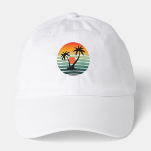 Retro Sunset Palm Trees Hat