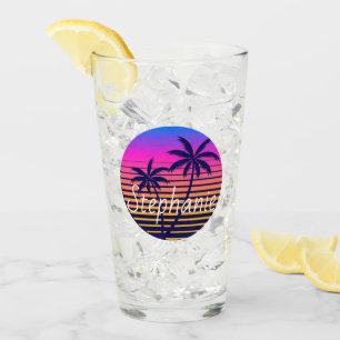 Retro sunset Personalized   Glass