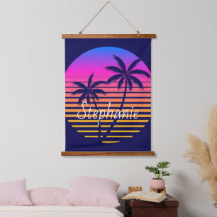 Retro sunset Personalized Hanging Tapestry