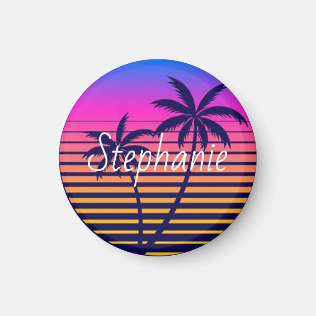 Retro sunset Personalized  Magnet (Front)