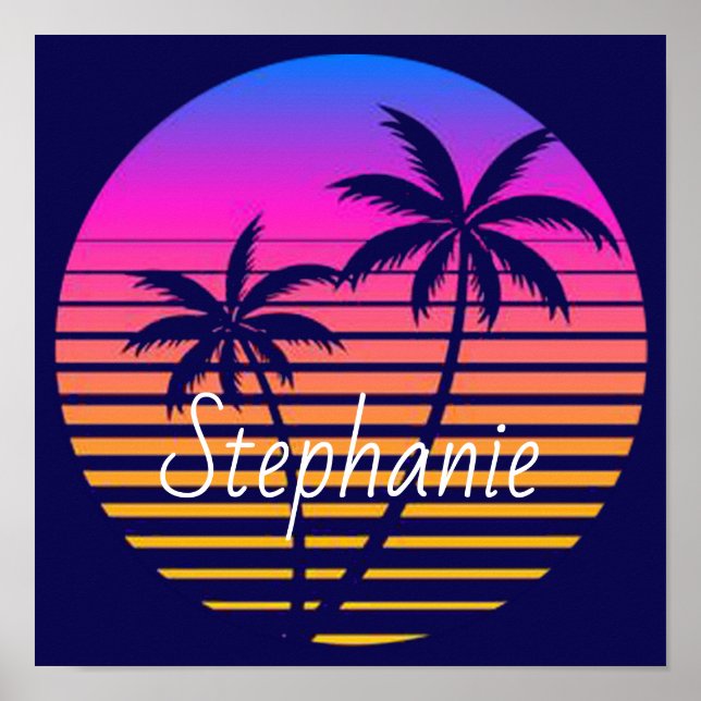Retro sunset Personalized     Poster (Front)