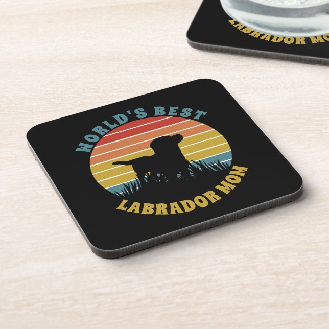 Retro Sunset Personalized Reader Beverage Coaster (Left Side)