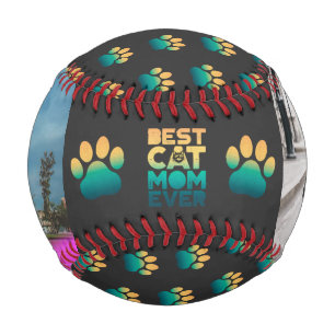 Retro Sunset Photo Mothers Day Best Cat Mom Ever Baseball