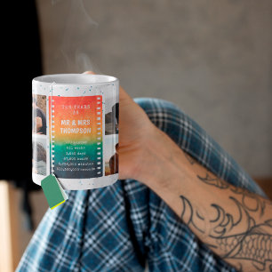 Retro Sunset Photo Mr and Mrs 10th Anniversary Coffee Mug