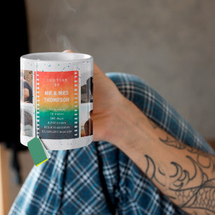 Retro Sunset Photo Mr and Mrs 1st Anniversary Coffee Mug