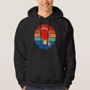 Retro Sunset Ping Pong Design Ping Pong Hoodie