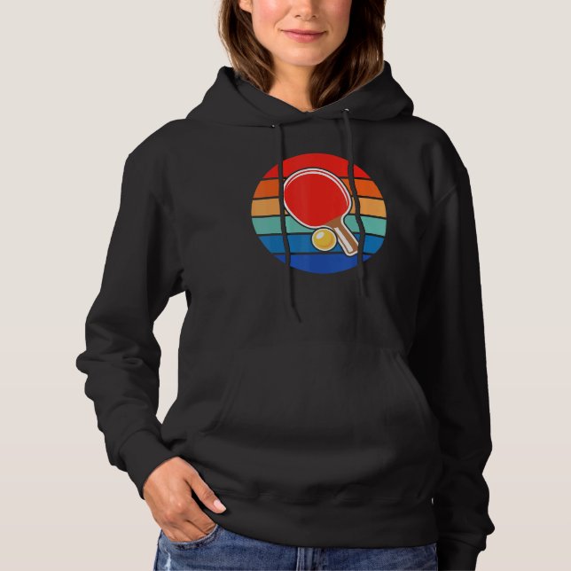 Retro Sunset Ping Pong Design  Ping Pong Hoodie (Front)