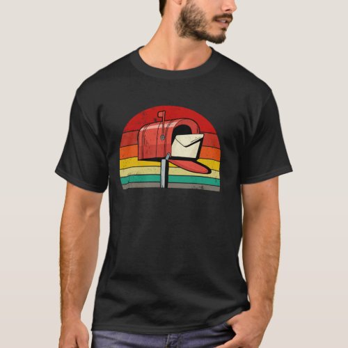 Retro Sunset Post Box Postal Worker Ballot Voting T_Shirt