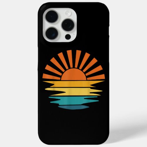 Retro Sunset Rays Wavy Vintage Retro Sunshine Sun  iPhone 15 Pro Max Case