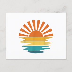 Retro Sunset Rays Wavy Vintage Retro Sunshine Sun Enclosure Card