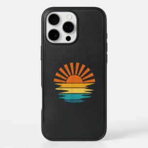 Retro Sunset Rays Wavy Vintage Retro Sunshine Sun iPhone 16 Pro Max Case