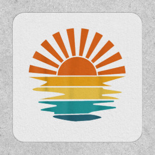 Retro Sunset Rays Wavy Vintage Retro Sunshine Sun Patch
