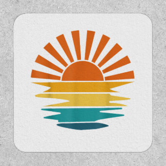 Retro Sunset Rays Wavy Vintage Retro Sunshine Sun Patch