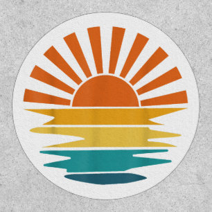 Retro Sunset Rays Wavy Vintage Retro Sunshine Sun Patch