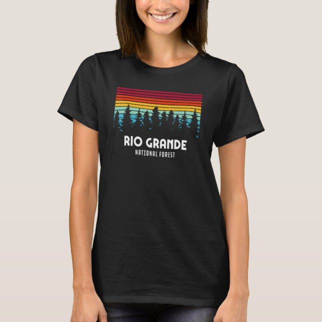 Retro Sunset Rio Grande National Forest Alamosa Co T-Shirt (Front)